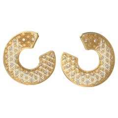 Statement Italian Diamond Earrings in 14k Genuine Gold by Oltremare Gioielli