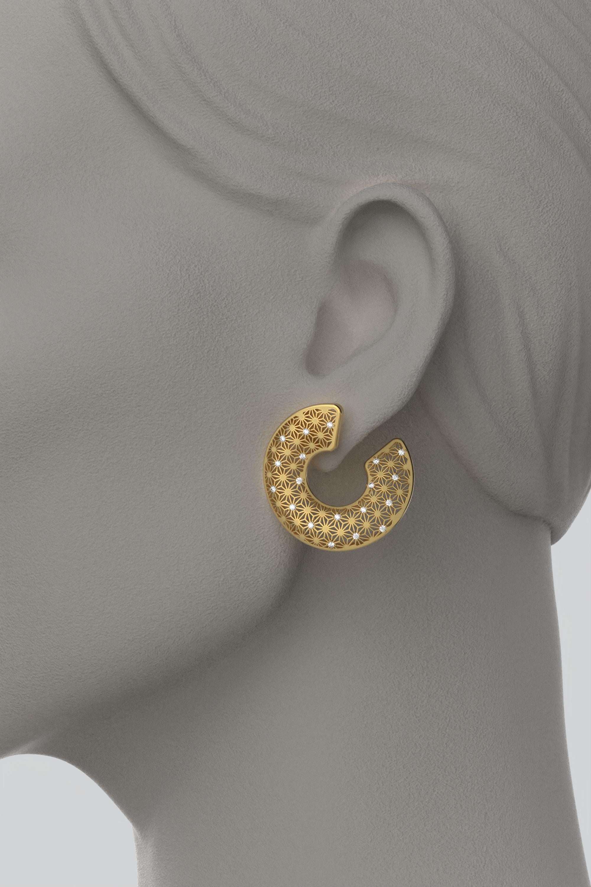 Boucles d'oreilles italiennes surdimensionnées en or véritable 14 carats par Oltremare Gioielli Neuf - En vente à Camisano Vicentino, VI