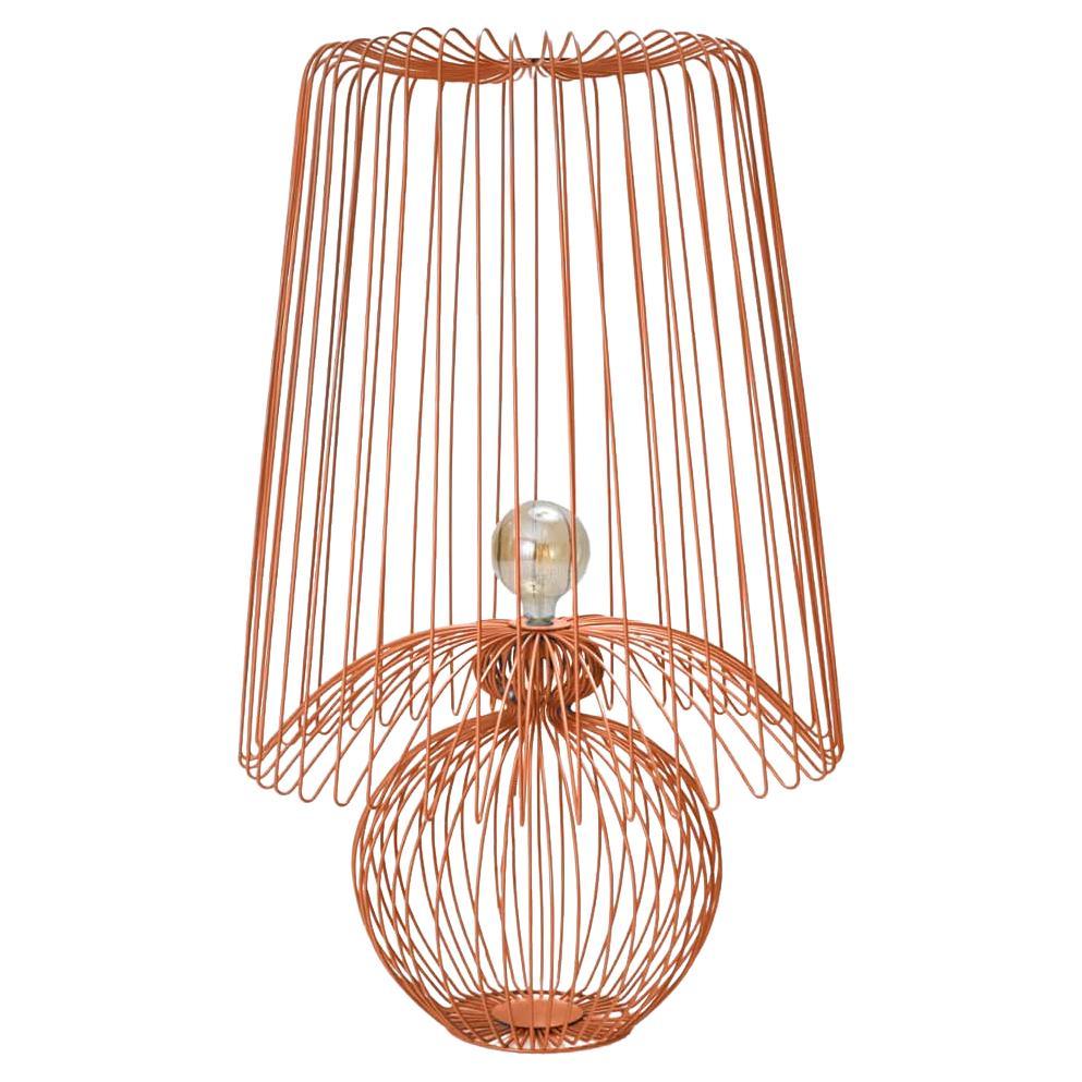Statement Lamp in Terra Cotta Color, height 47.25 in For Sale