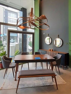 Statement Lighting, Abstract Bentwood Chandelier by Raka Studio