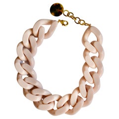 Statement Link Necklace in Blush