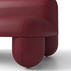 Statement Lounge Chair in Burgundy Vegan Leather — HELLO by NOOM