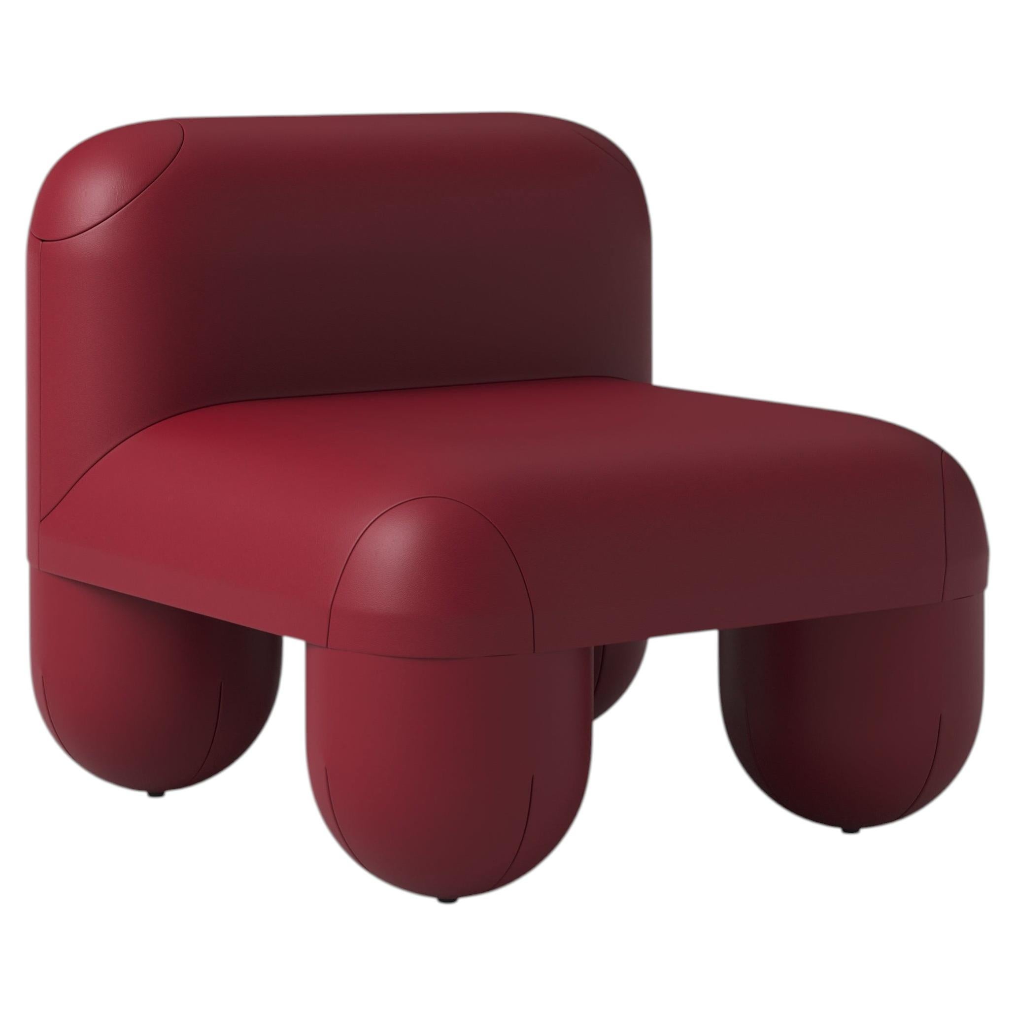 Sedia da salotto in pelle vegana bordeaux - HELLO by NOOM