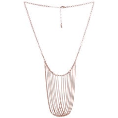 Statement Multi Snake Chain Rose Gold-Plated Brass Greek Necklace