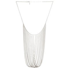 Statement Multi Snake Chain Silver Plated Brass Greek Necklace