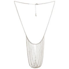 Statement Multi Snake Chain Silver Plated Brass Greek Necklace
