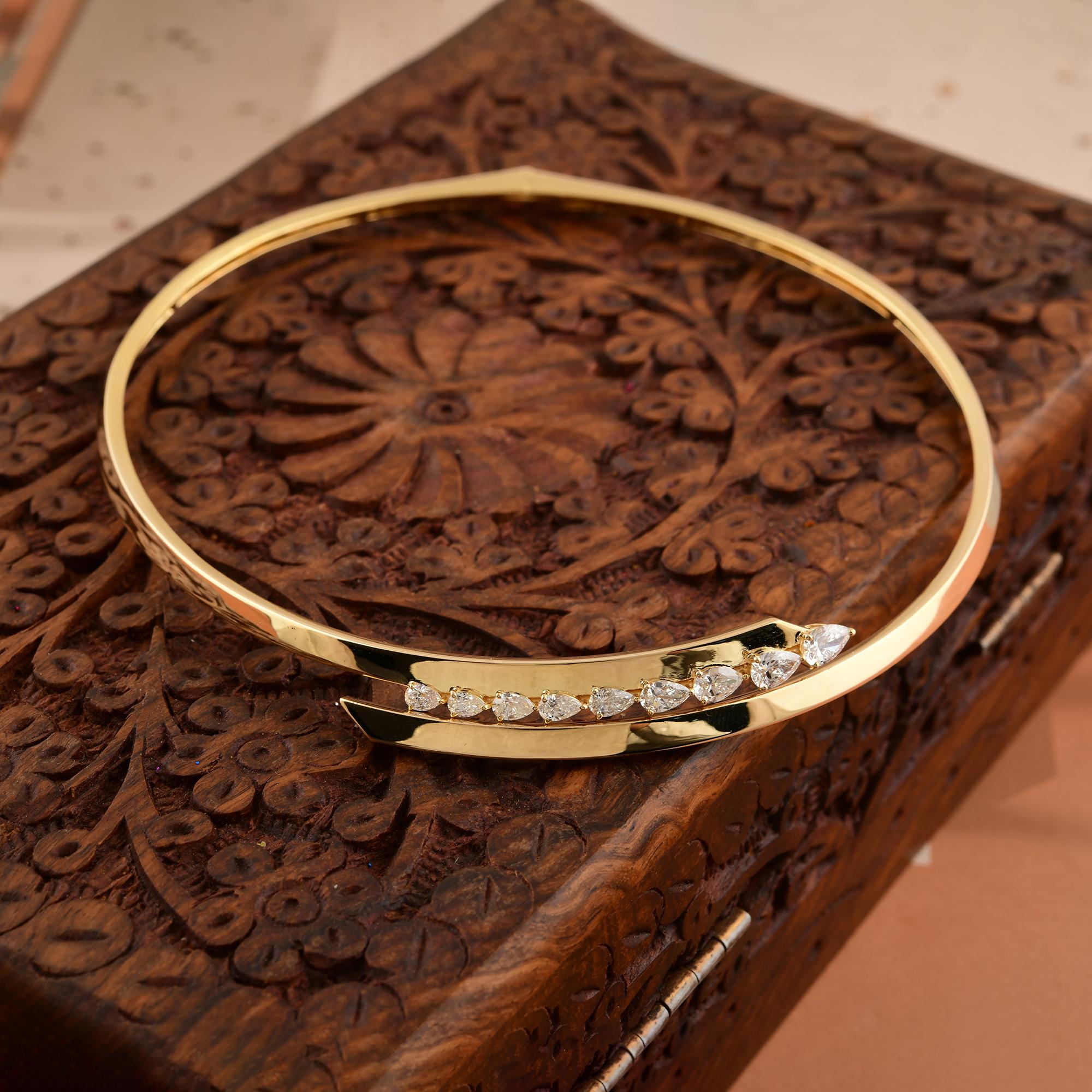 Contemporain Collier ras du cou en or jaune 18k avec diamant Nature 2.15ct SI/HI en vente