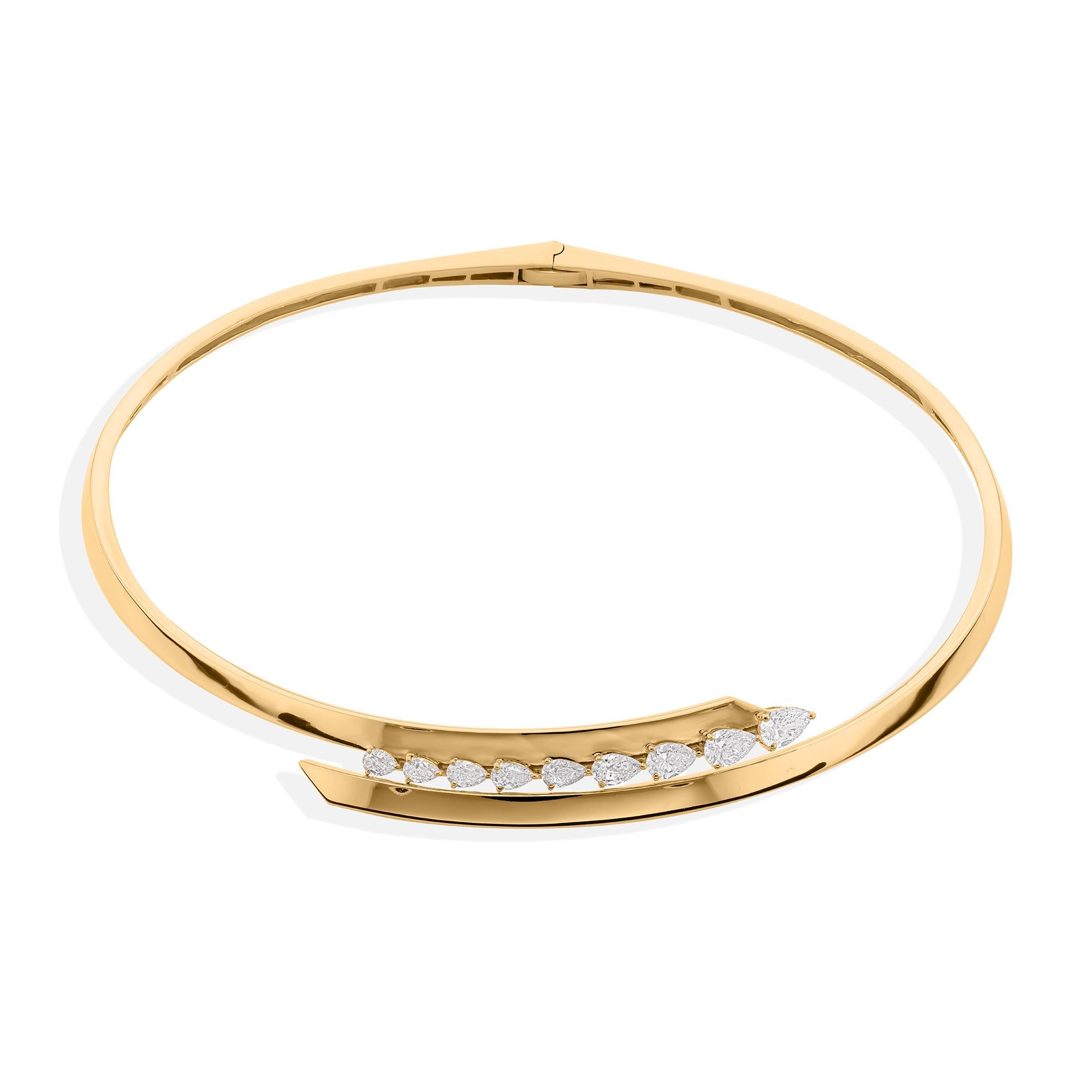 Collier ras du cou en or jaune 18k avec diamant Nature 2.15ct SI/HI en vente 1
