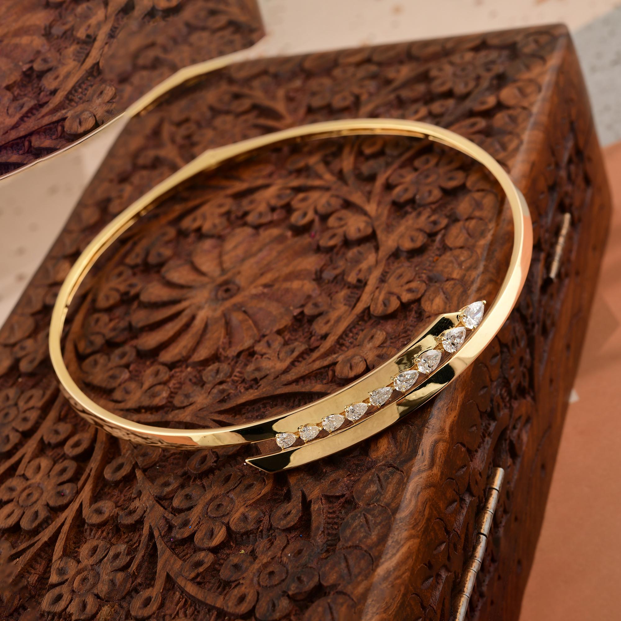 Collier ras du cou en or jaune 18k avec diamant Nature 2.15ct SI/HI en vente 2