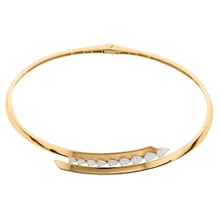 Collier ras du cou en or jaune 18k avec diamant Nature 2.15ct SI/HI