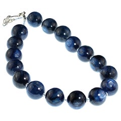 Gemjunky Halskette von Giant Blue Kyanite akzentuiert mit funkelnden Kristallen