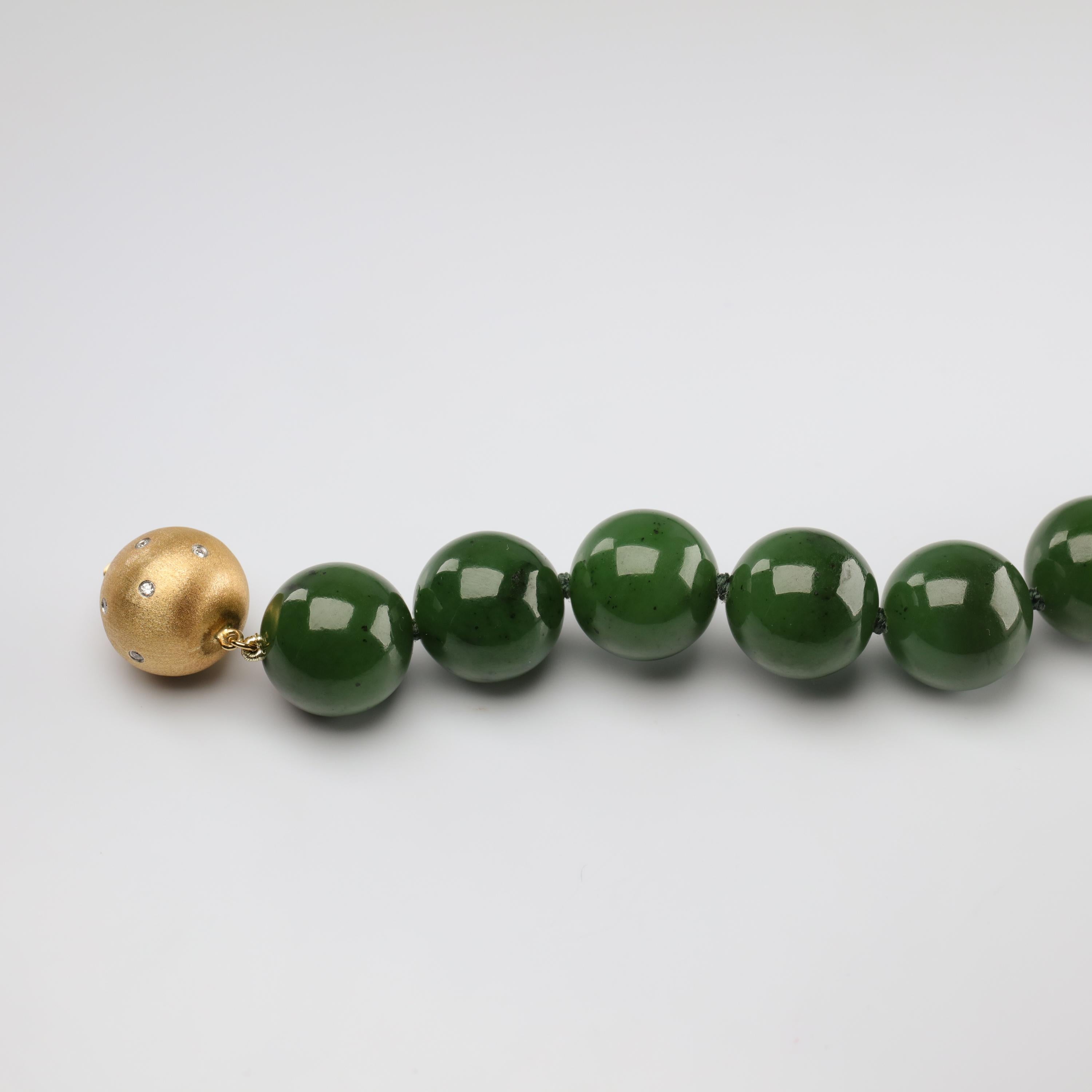 Statement Necklace of Jade, Gold and Diamonds 7