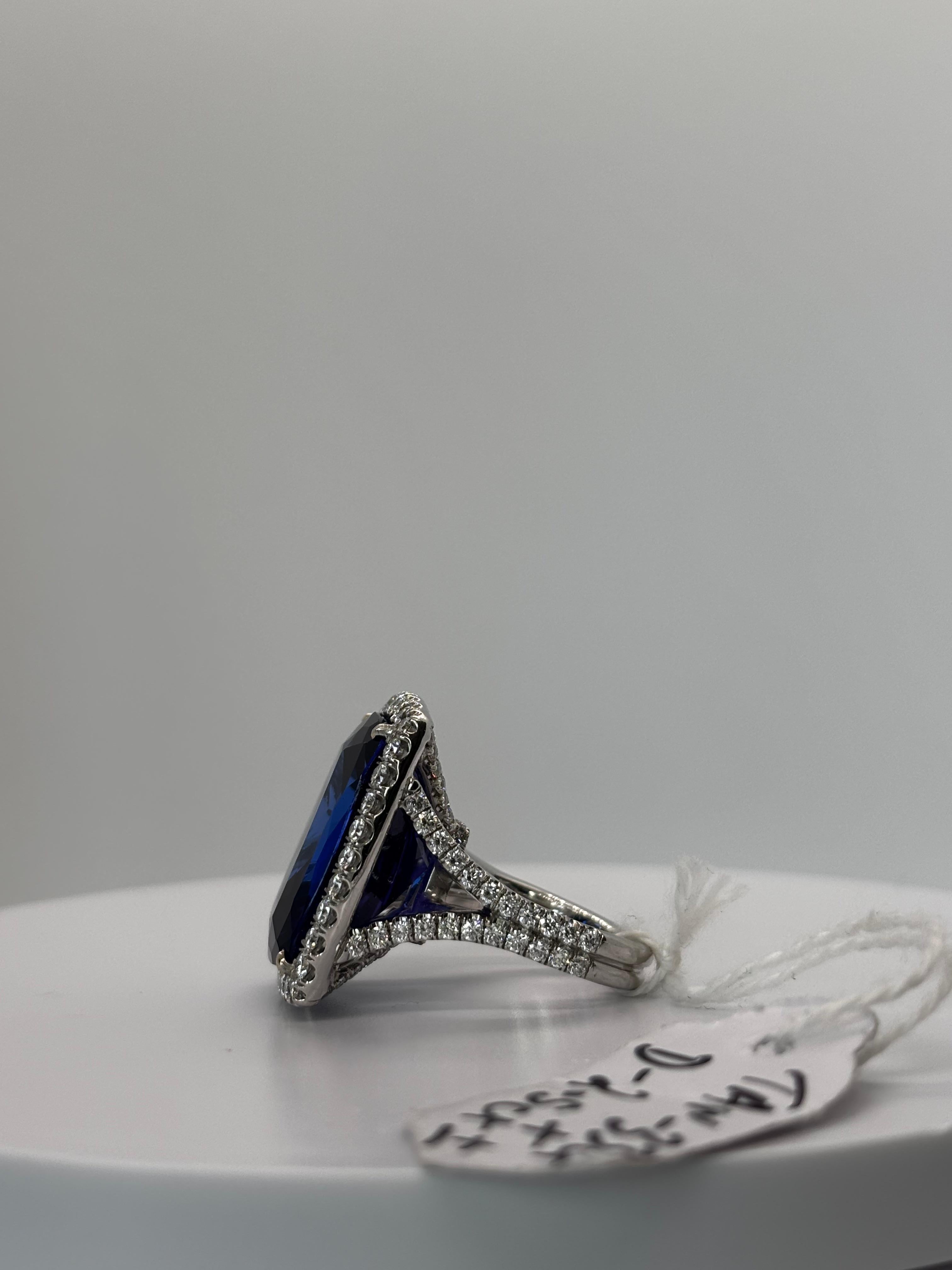 Statement of Statements Vintage 35 Carat+ Tanzanite and Diamond Ring For Sale 1