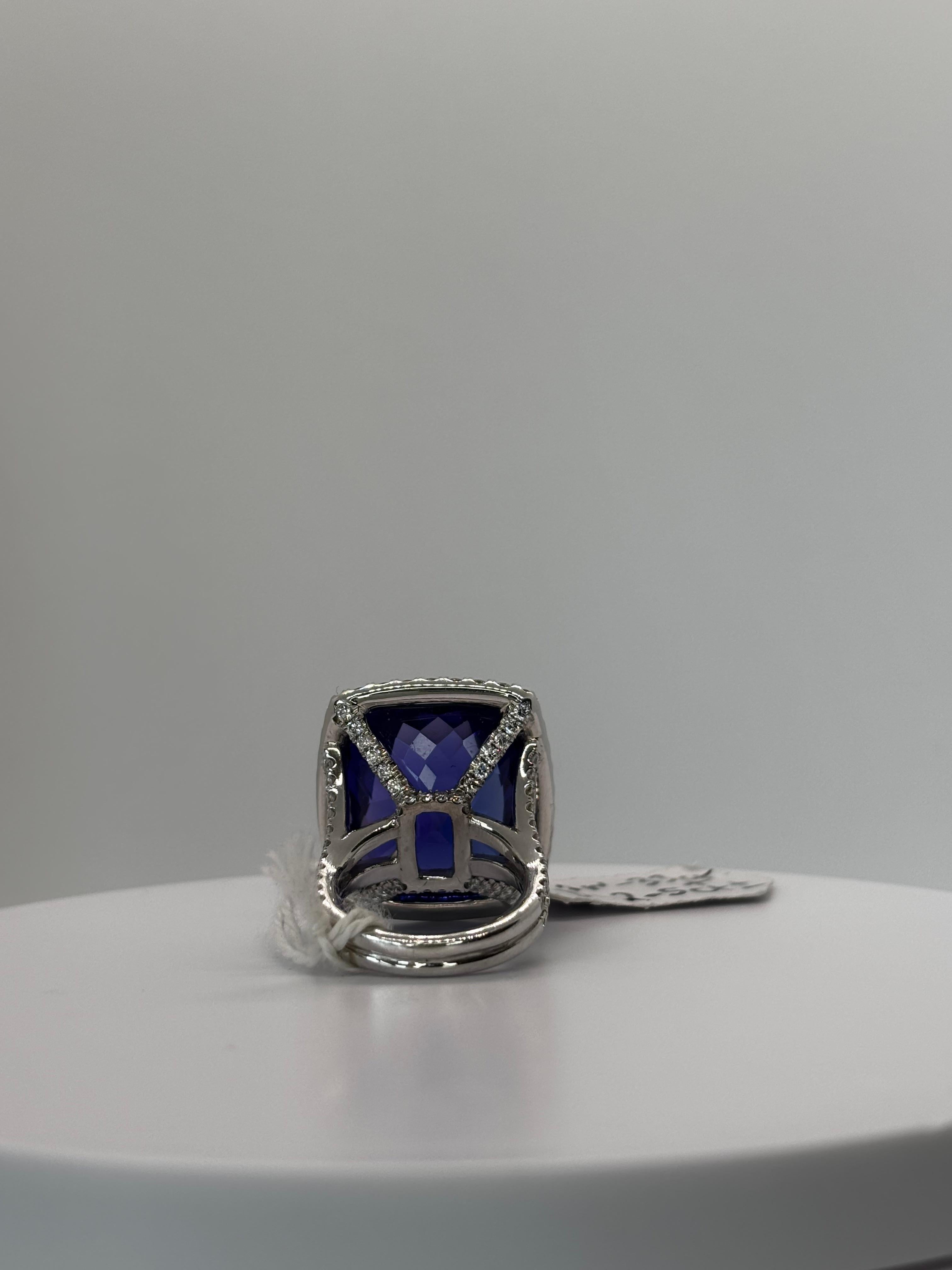 Statement of Statements Vintage 35 Carat+ Tanzanite and Diamond Ring For Sale 3