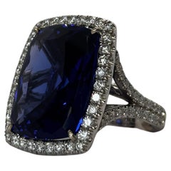 Statement of Statements Vintage 35 Carat+ Tanzanite and Diamond Ring