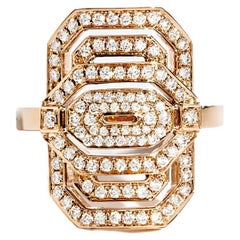 STATEMENT Paris - Art Deco Ring Mini My Way Diamonds & Pink Gold 0,61 Carat