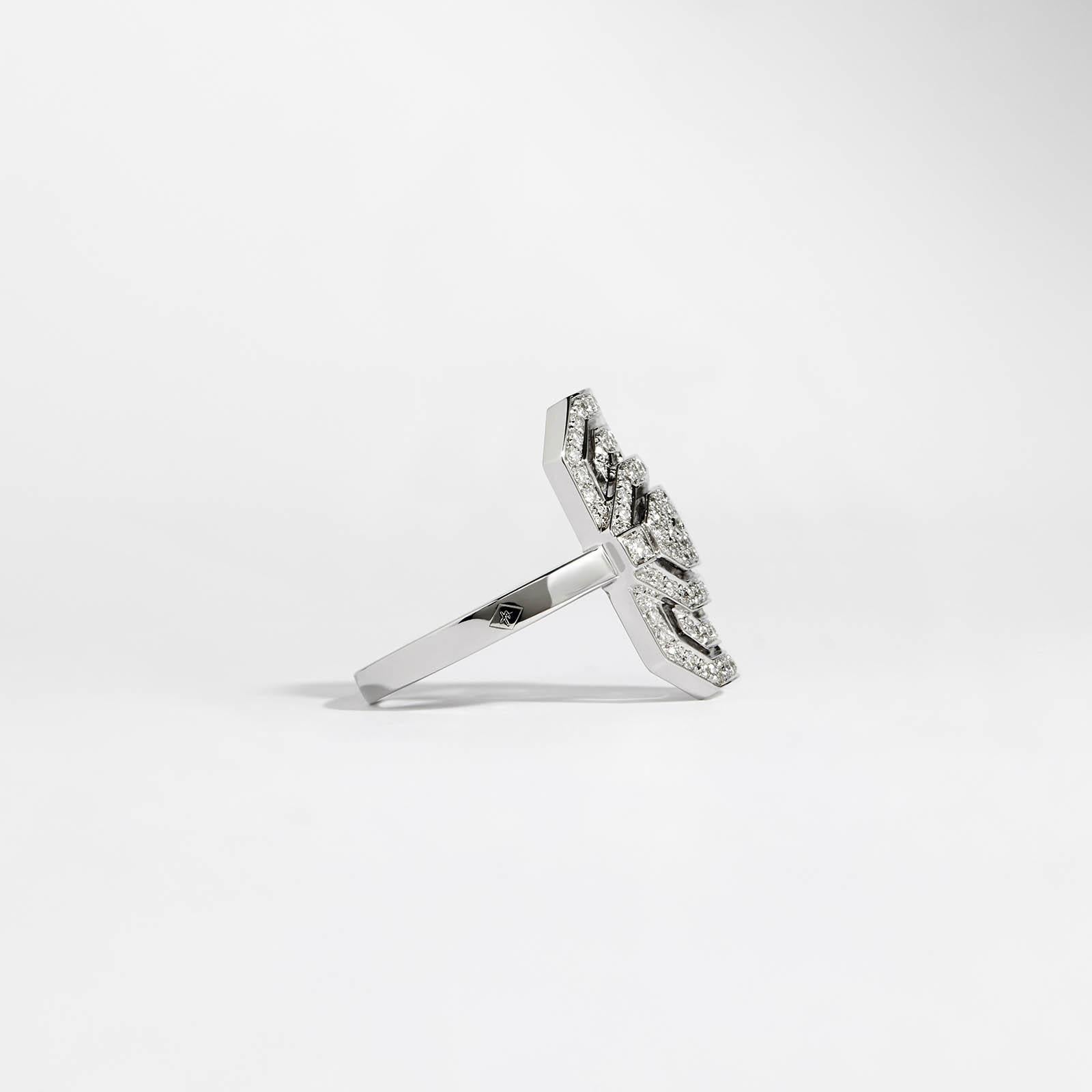 Im Angebot: StatEMENT Paris, Art-Déco-Ring Mini My Way mit Diamanten und Silber 0,6 Karat () 2