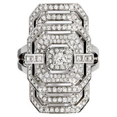 STATEMENT Paris - Art Deco Ring My Way Diamonds & White Gold 1 Carat