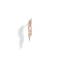STATEMENT Paris, Earring Anyway Double Drops Diamonds & Pink Gold 0.18 Ct Left