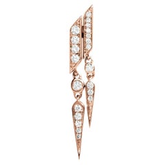 STATEMENT Paris - Earring Anyway Double Drops Diamonds & Pink Gold 0.18ct Right