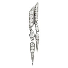 DÉCLARATION Paris - Boucles d'oreilles Anyway Double Drops Diamonds & Silver 0.18Carat Right