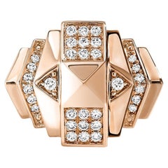 STATEMENT Paris - Ring Mini Rockaway Pyramid Diamonds & Pink Gold 0.26ct