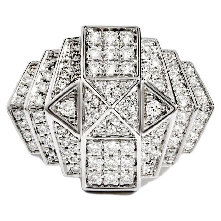 For Sale:  STATEMENT Paris - Ring Mini Rockaway Pyramid Diamonds & Silver 0.68ct