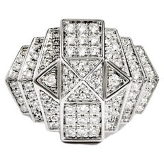DÉCLARATION Paris - Bague Mini Rockaway Pyramid en argent et diamants 0,68 carat