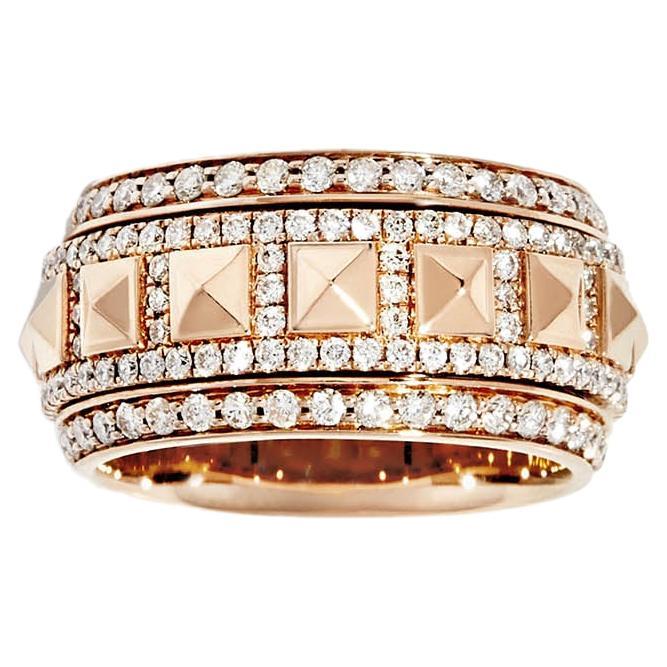 STATEMENT Paris, Ring Rockaway Spinner Diamonds & Pink Gold 1, 34 Carat