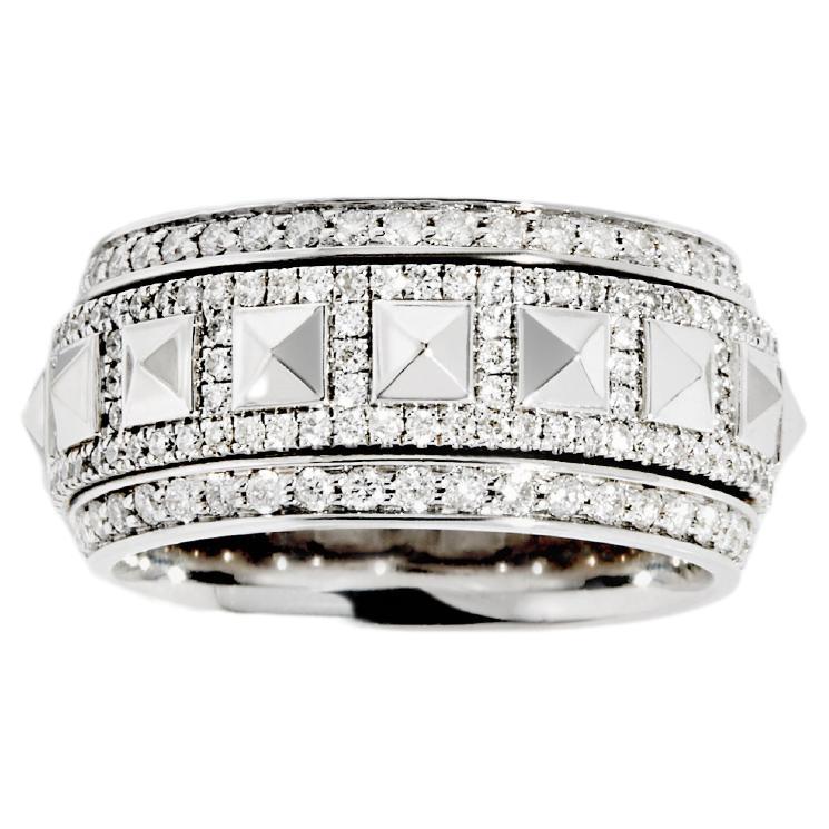 STATEMENT Paris, Ring Rockaway Spinner Diamonds & Silver 1, 4 Carat