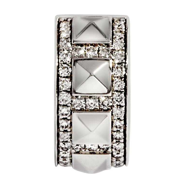 StatEMENT Paris - Armbanduhr mit Rockaway-picots, Diamanten und Silber 0, 13 Karat im Angebot