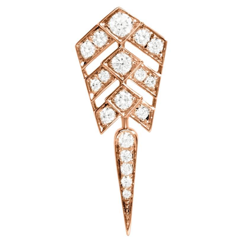 STATEMENT Paris - Unit Earring Stairway Diamonds & Pink Gold 0.22 Carat Size S For Sale
