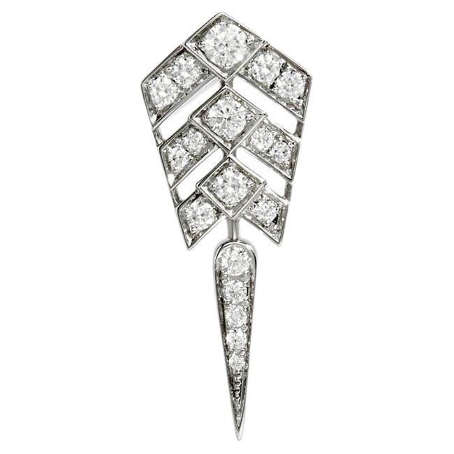 STATEMENT Paris, Unit Earring Stairway Diamonds and Silver 0.22 Carat Size S For Sale