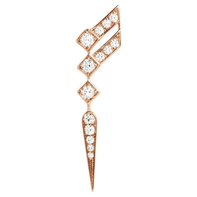 STATEMENT Paris - Unit Earring Stairway Wings Diamonds & Pink Gold 0, 35ct Right For Sale