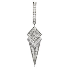 DÉCLARATION : Paris, boucles d'oreilles unité créoles cônes en argent et diamants 0,25 carat
