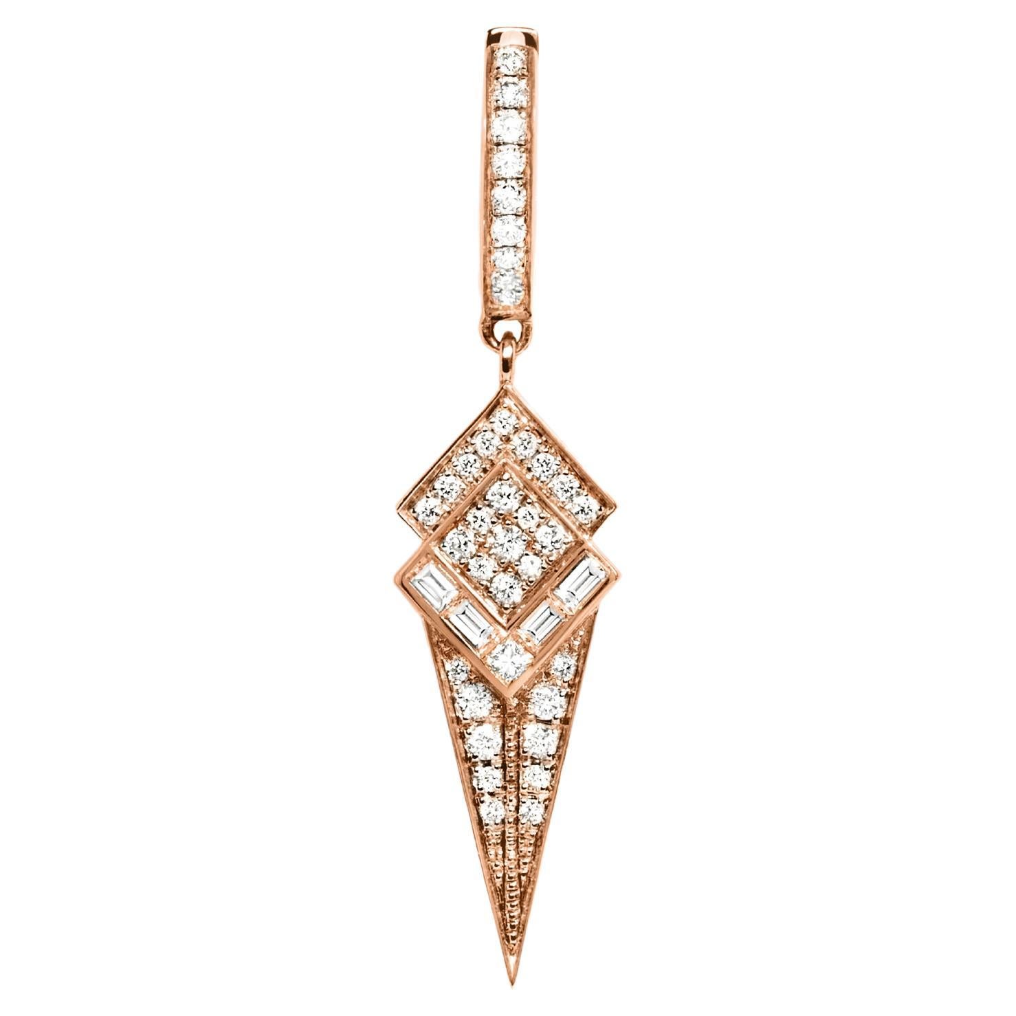 STATEMENT Paris, Unit Hoop Stairway Cone Diamonds & Pink Gold 0, 25 Carat For Sale