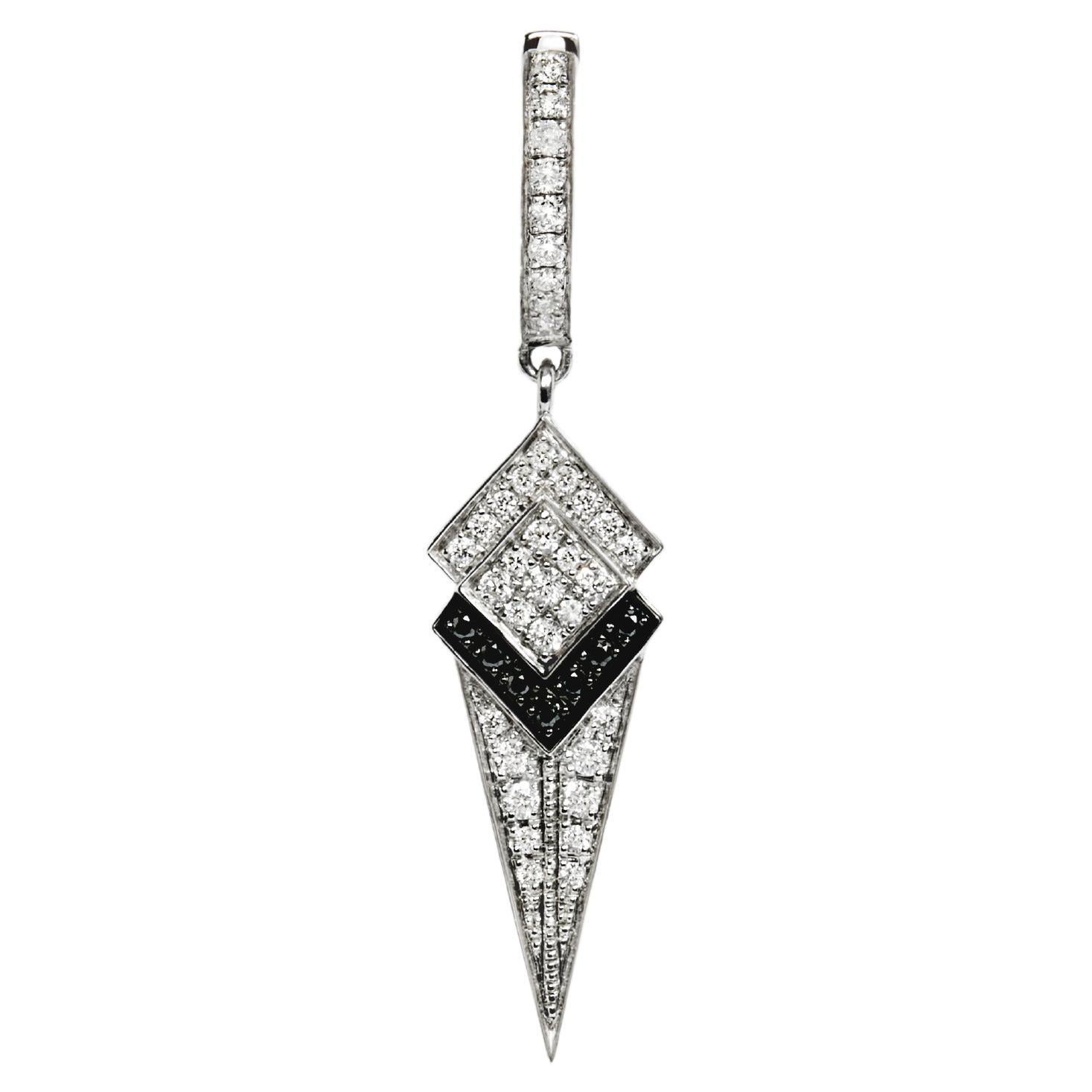 STATEMENT Paris , Unit Hoop Stairway Cone Gradiant Diamonds & Silver 0.25 Carat For Sale