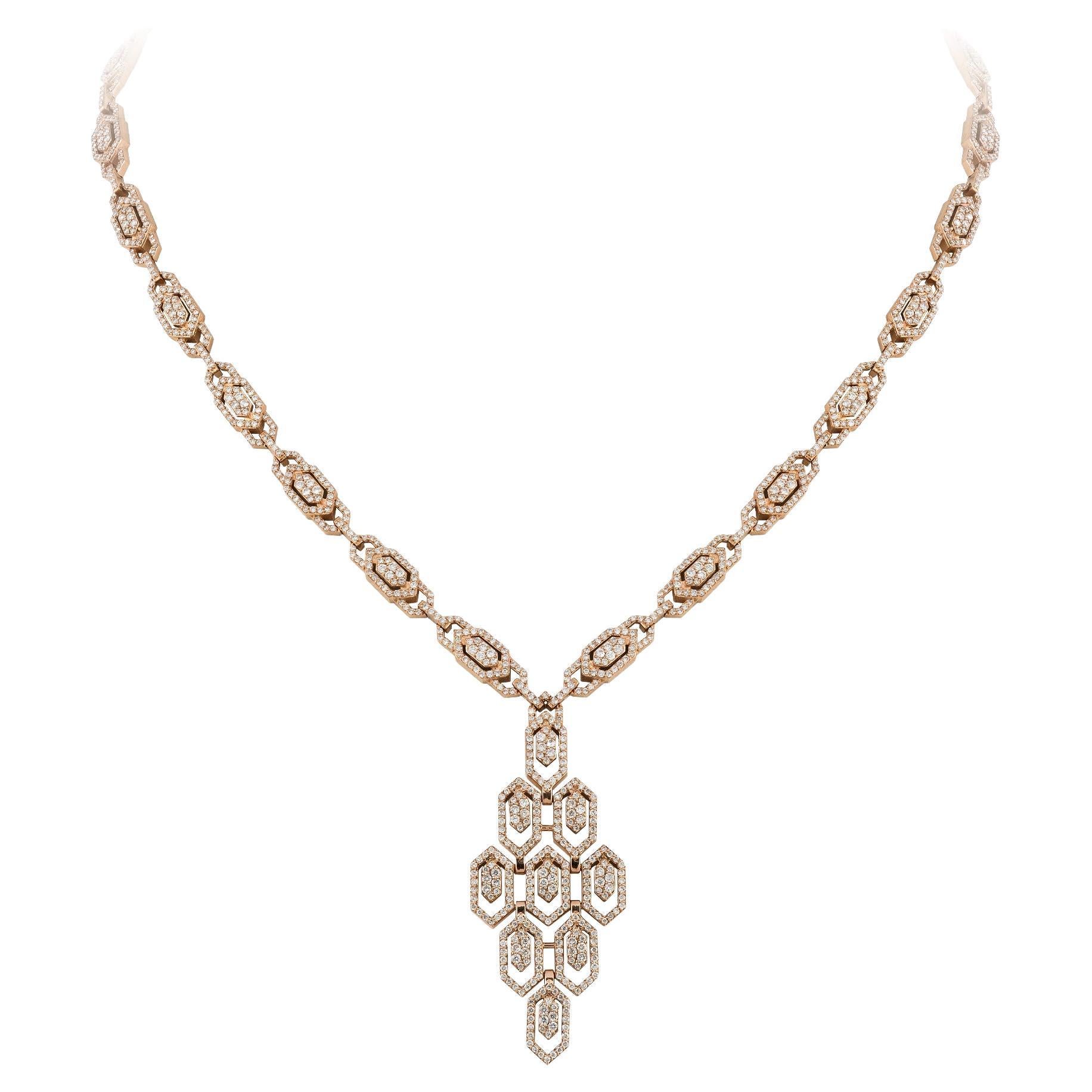 18 Karat Baguette-Halskette aus Weißgold mit Diamanten für sie