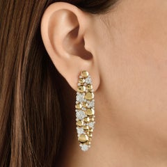 Statement SI/H 2.7 Ct Natural Diamond Drop Wedding Earrings 18k Yellow Gold