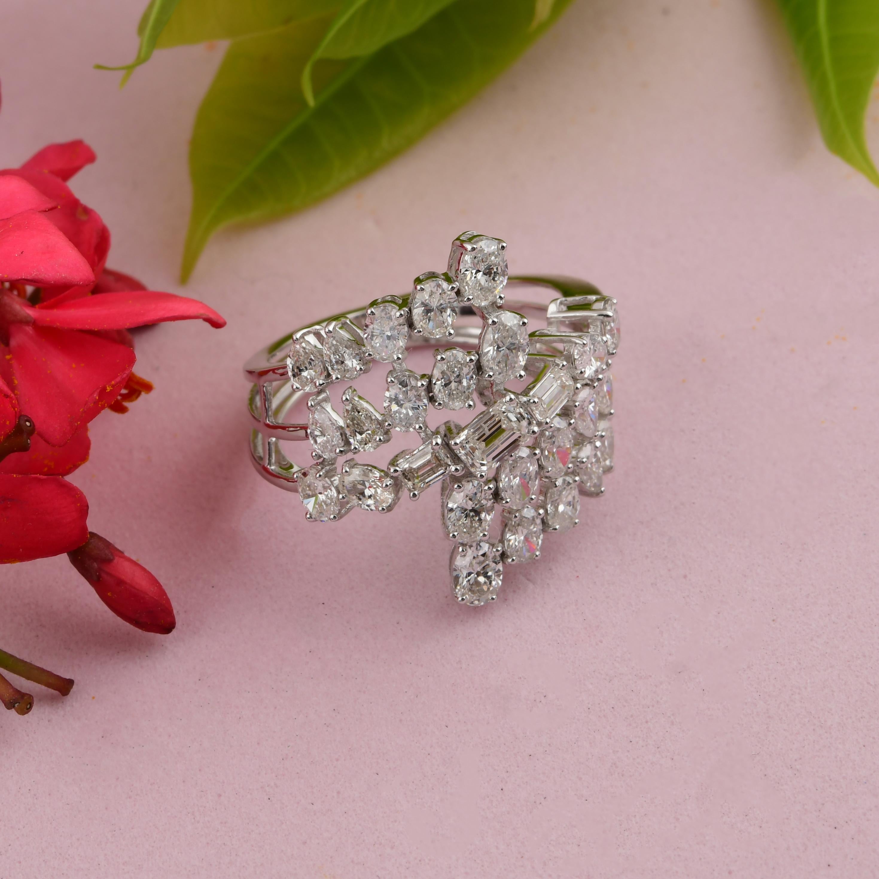 in vendita:  Anello a fascia con diamante reale SI/HI in oro bianco massiccio 18k 3