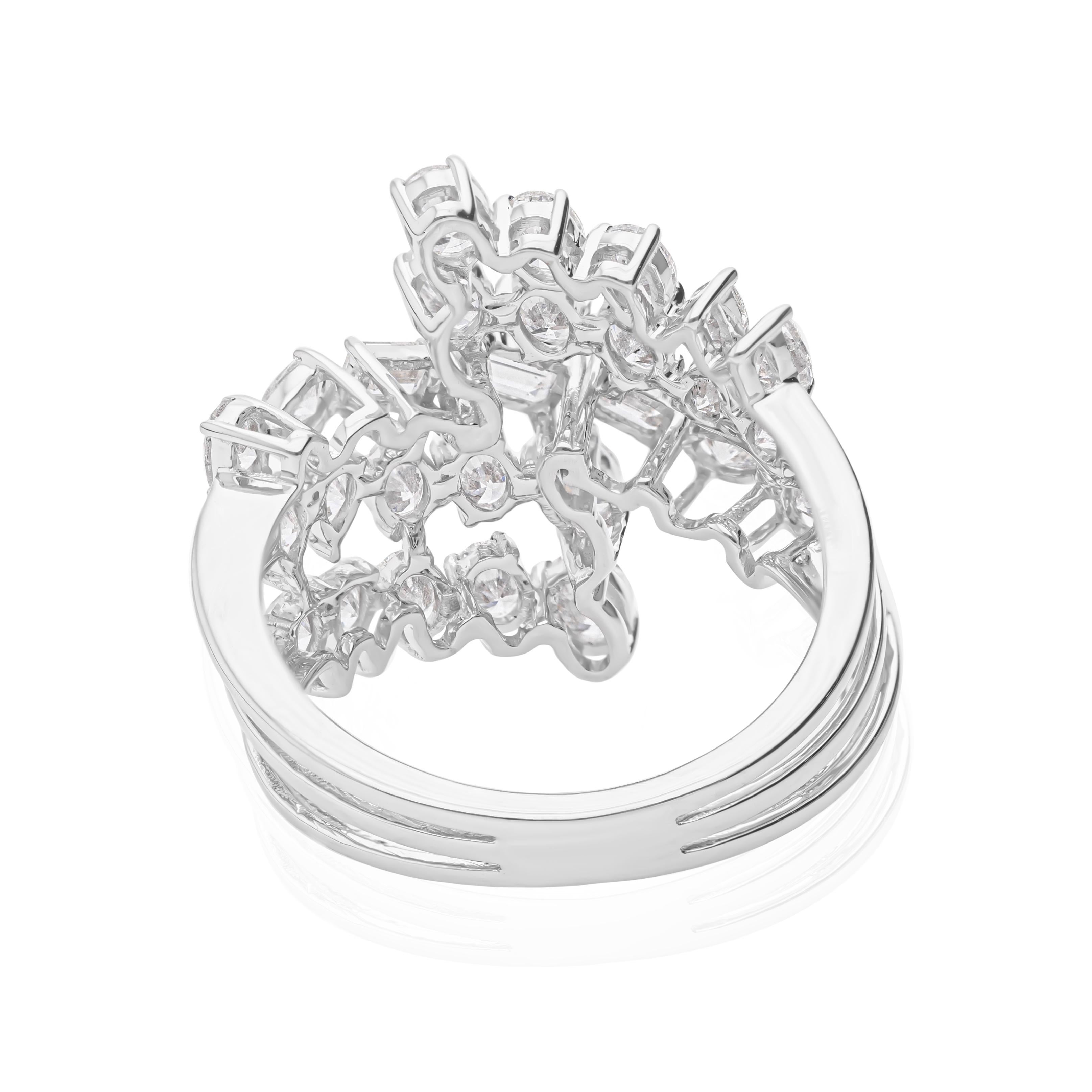 in vendita:  Anello a fascia con diamante reale SI/HI in oro bianco massiccio 18k 4