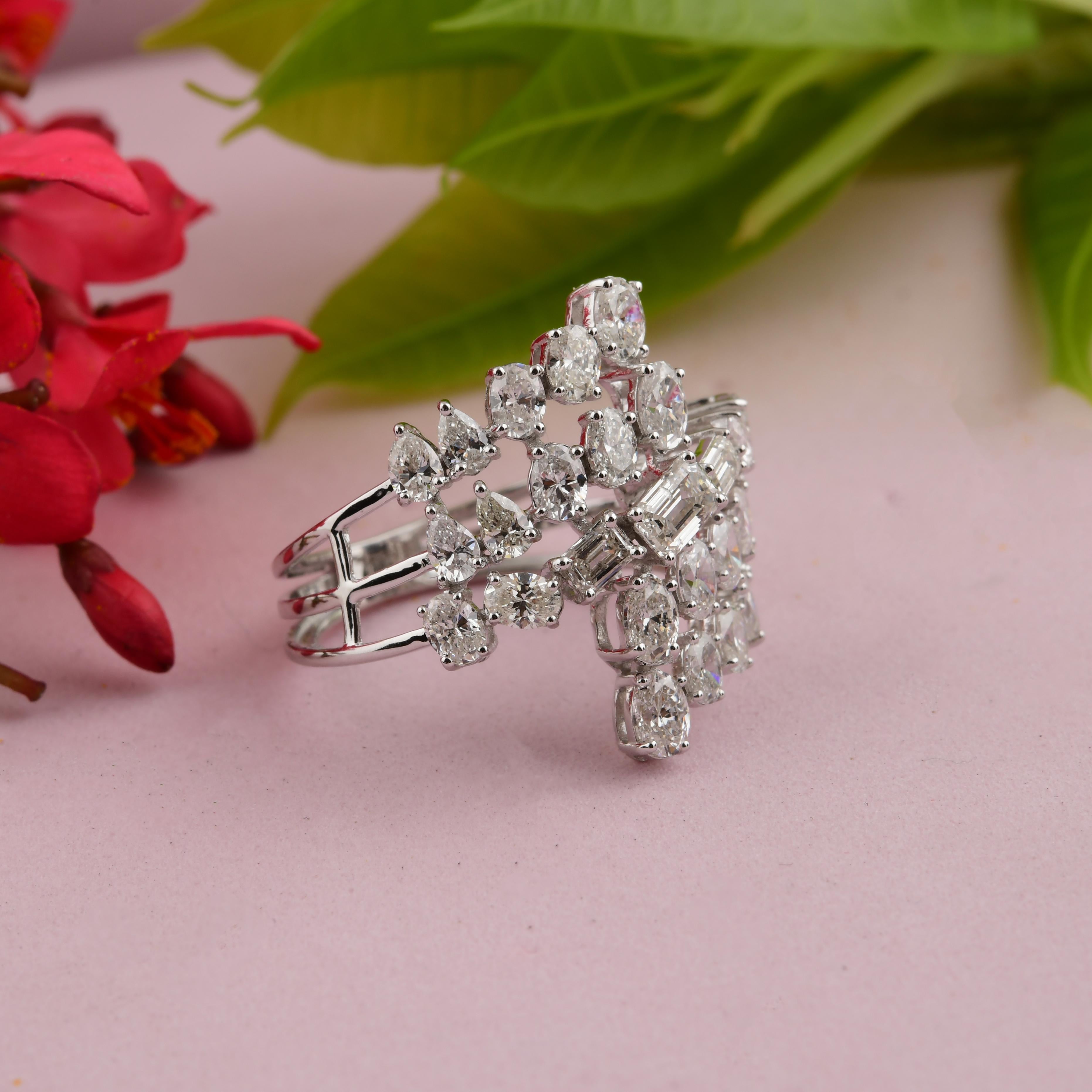 in vendita:  Anello a fascia con diamante reale SI/HI in oro bianco massiccio 18k 8