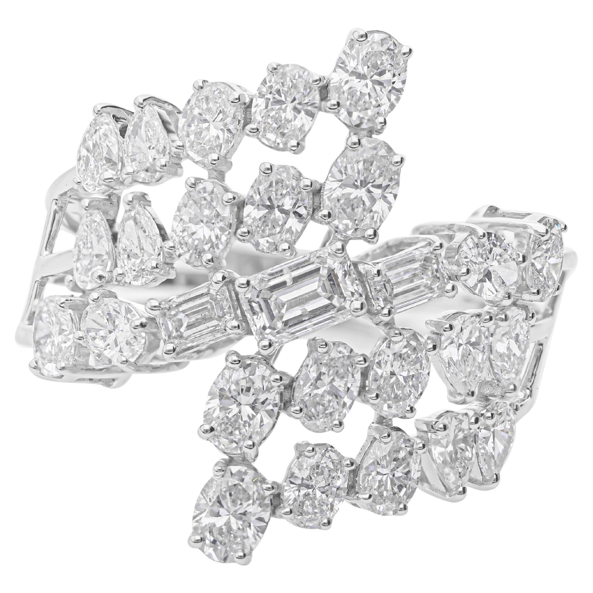 in vendita:  Anello a fascia con diamante reale SI/HI in oro bianco massiccio 18k