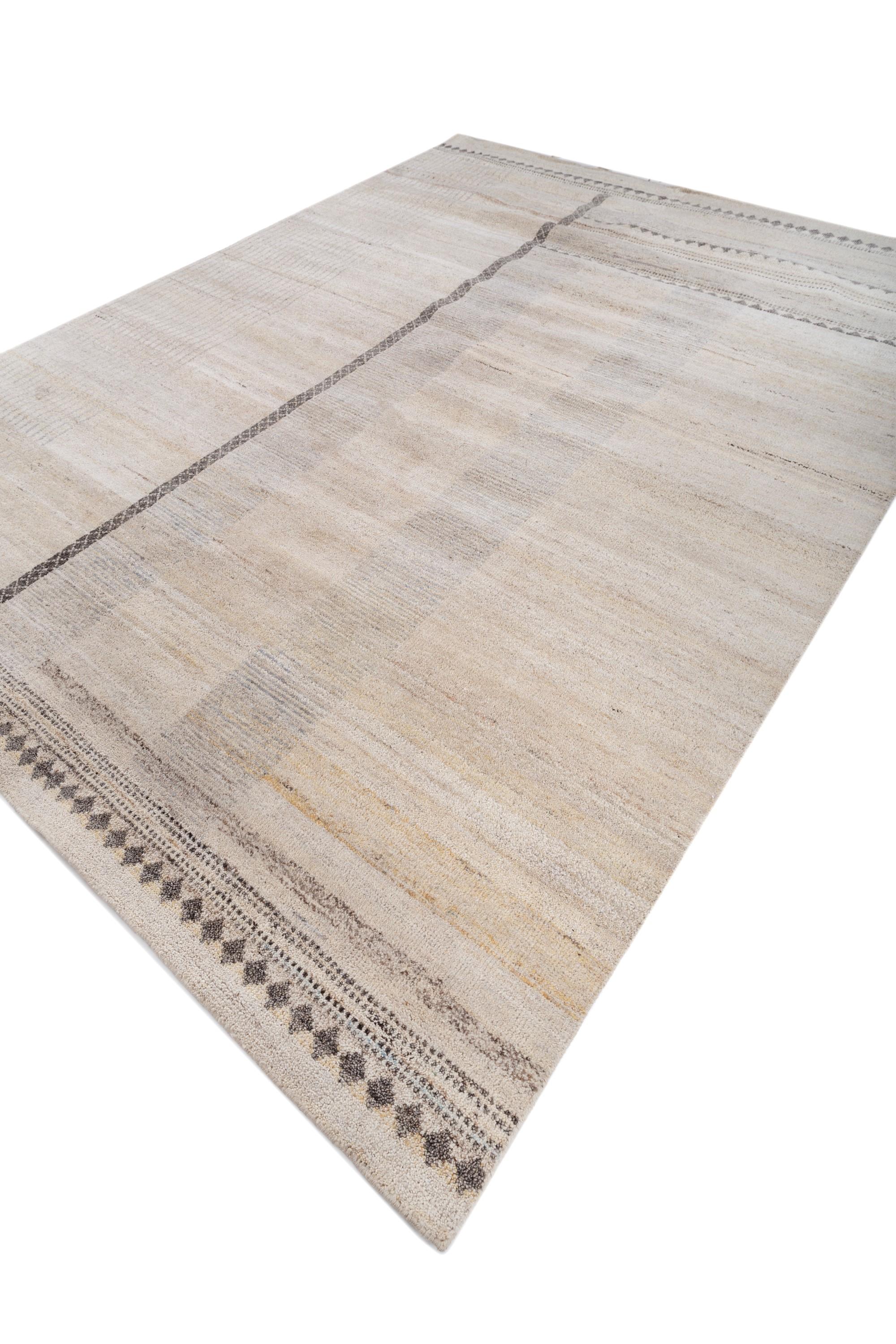 Statement Simplicity Weißer & Weißer 270x360 cm Handgeknüpfter Teppich in Weiß (Indisch) im Angebot