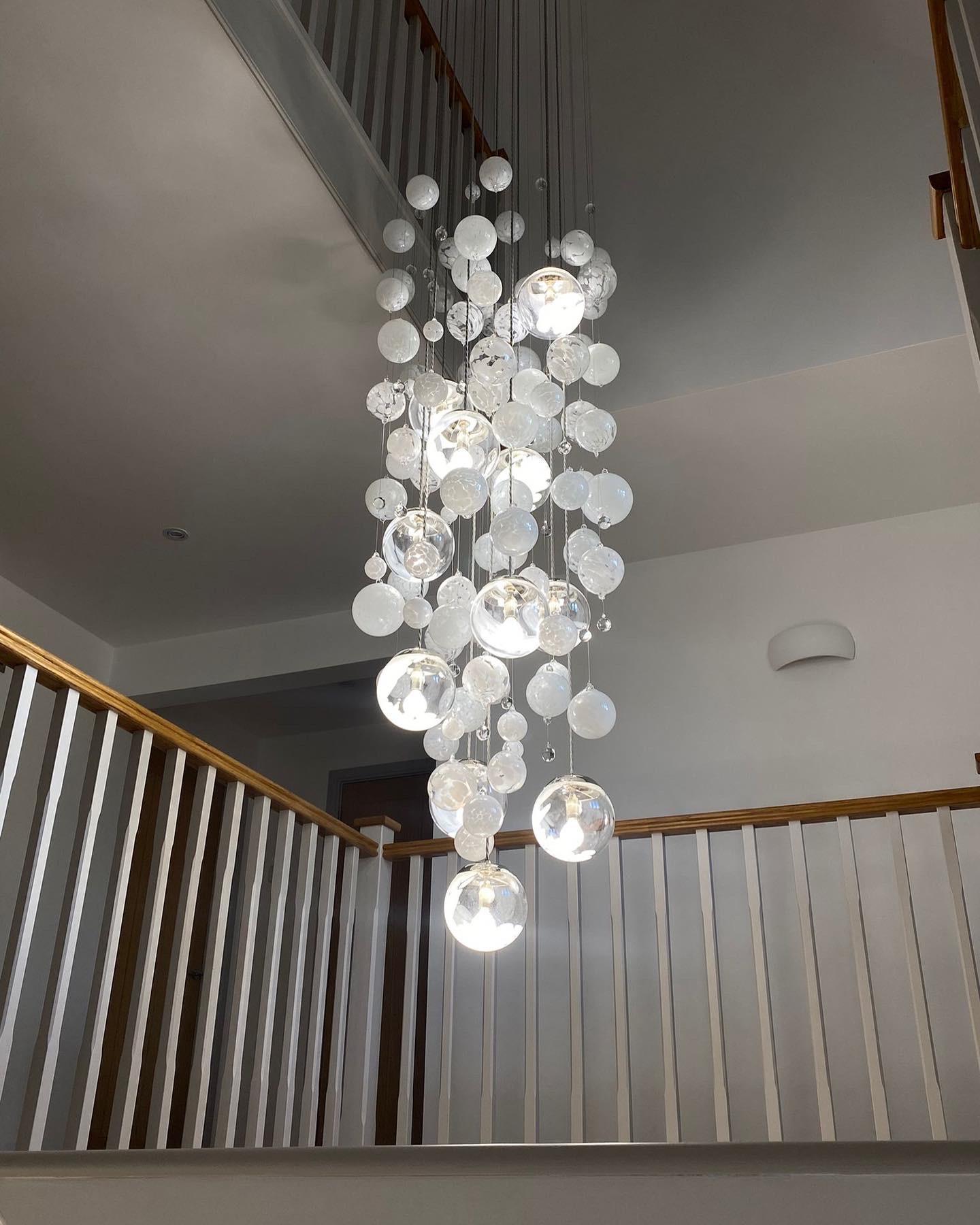 Hand-Crafted Statement Stairwell Cascade Chandelier by Roast  For Sale