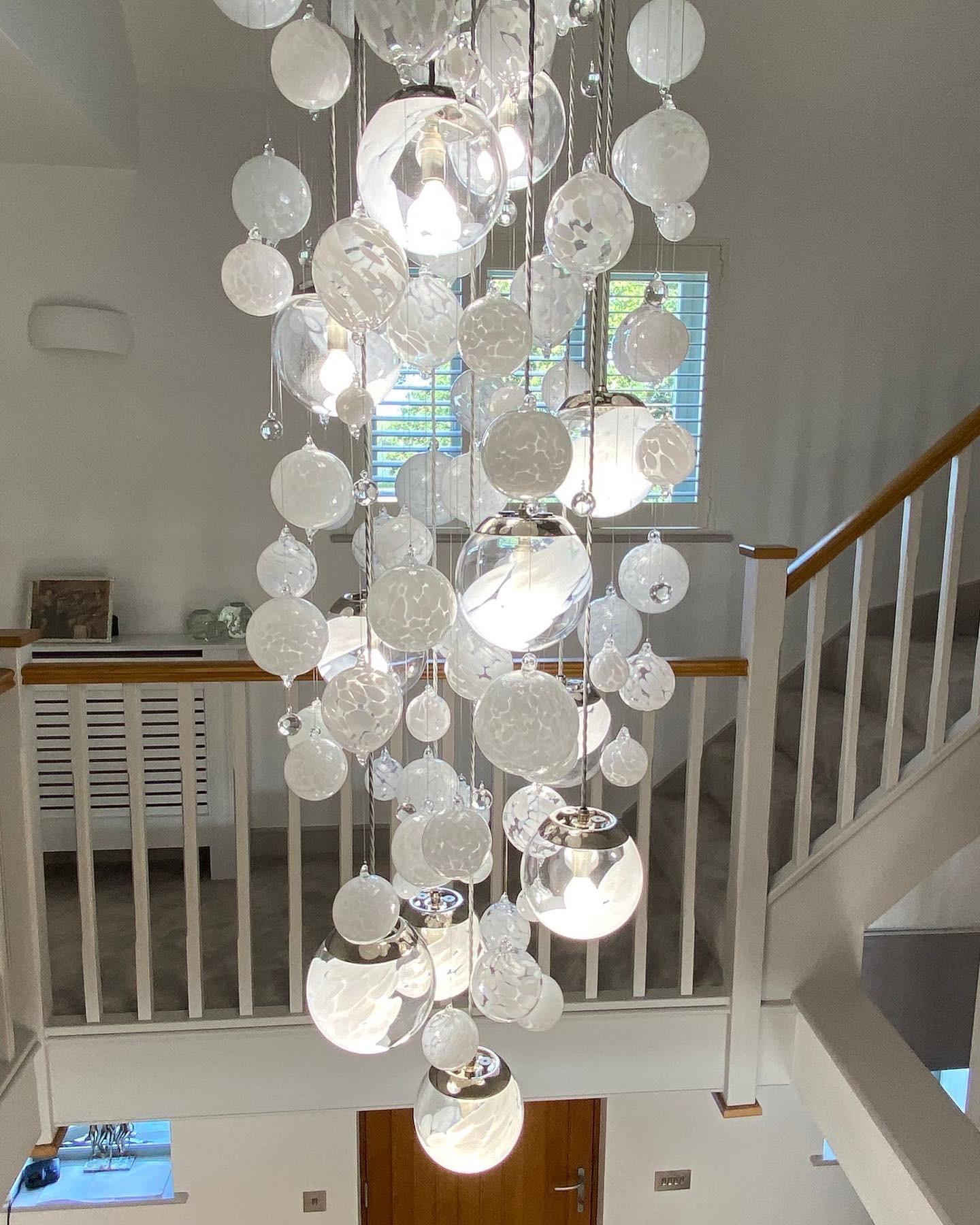 Statement Stairwell Cascade Chandelier by Roast  In New Condition For Sale In London, GB