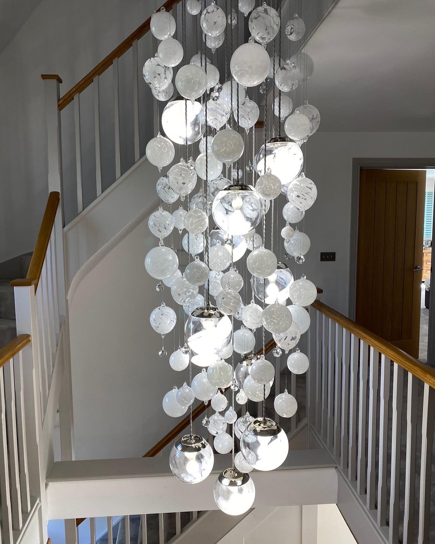 Contemporary Statement Stairwell Cascade Chandelier by Roast  For Sale