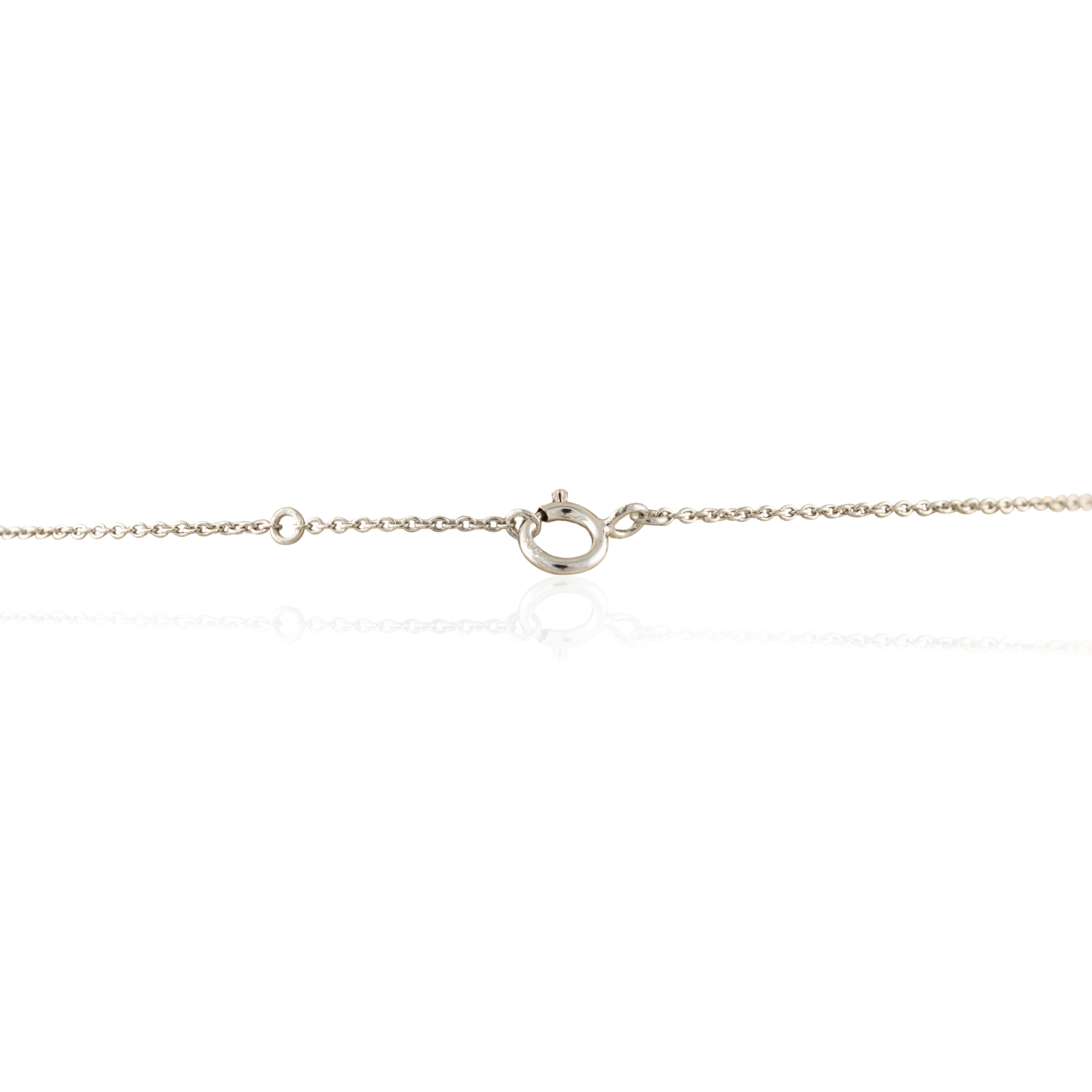  Statement Tanzanite Diamond Chain Necklace 18k White Gold, Bridesmaid Gift For Sale 1