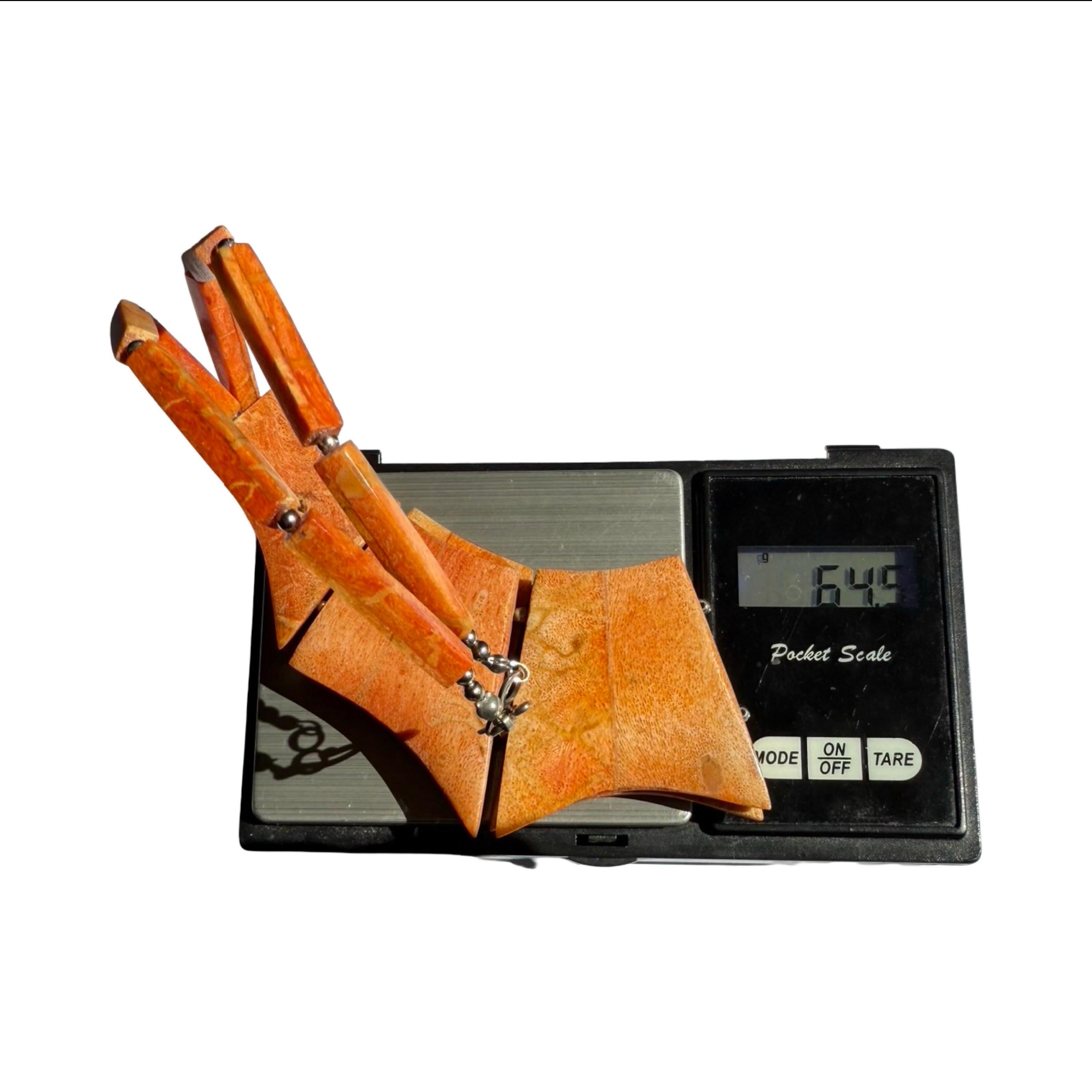 Modernistische Vintage-Apfelkorallenkette, einzigartiges Sammlerstück 60g im Angebot 6