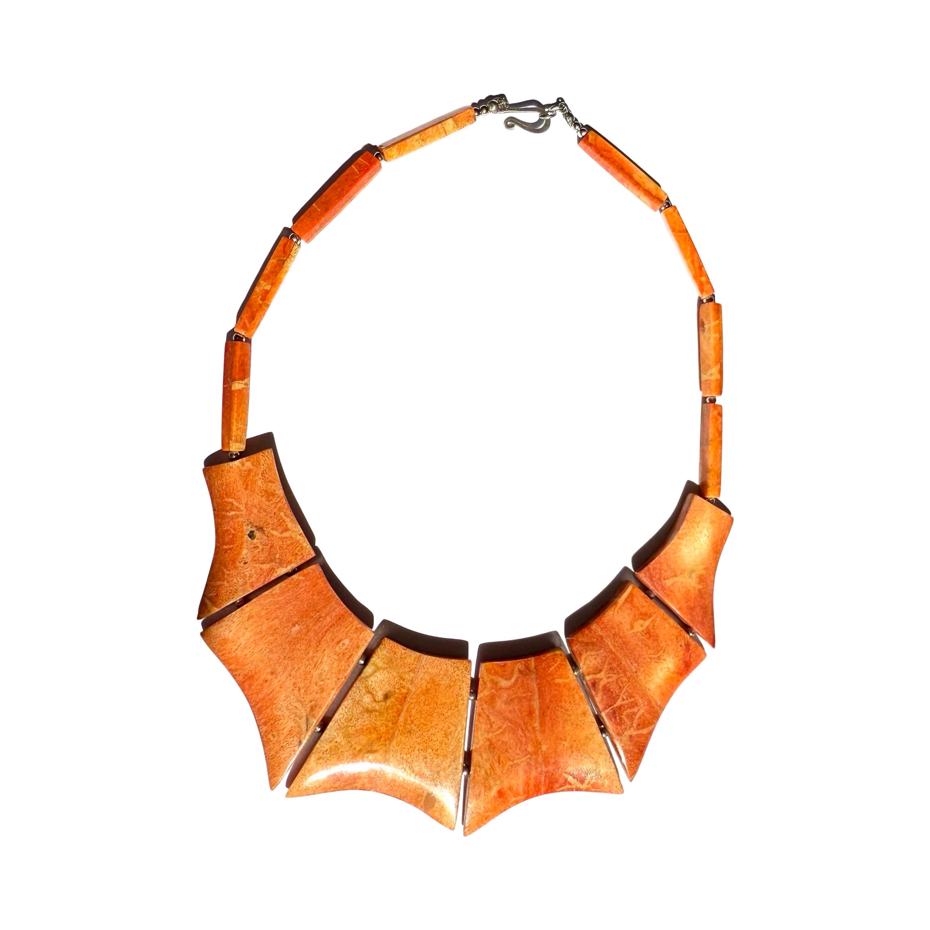Modernistische Vintage-Apfelkorallenkette, einzigartiges Sammlerstück 60g im Angebot 3